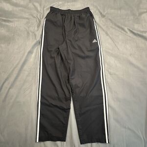 Vintage Adidas Track Pants Mens Medium Black Striped Windbreaker Mesh Y2K 00s